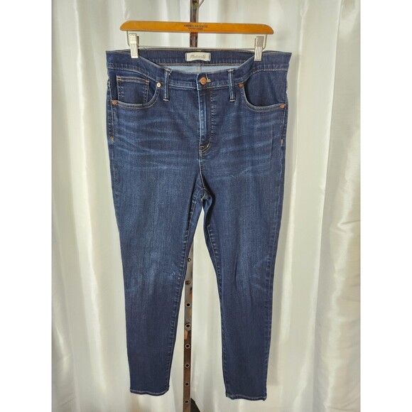 Madewell Denim - Madewell 9" Mid Rise Skinny Jeans Blue Pants Womens Size 32 Dark Wash Denim